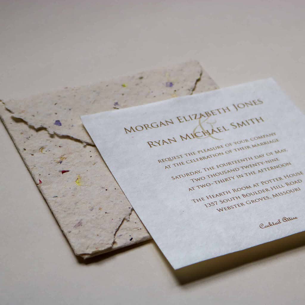 Seeded Wedding Invitations Seed Paper Products Cast Paper