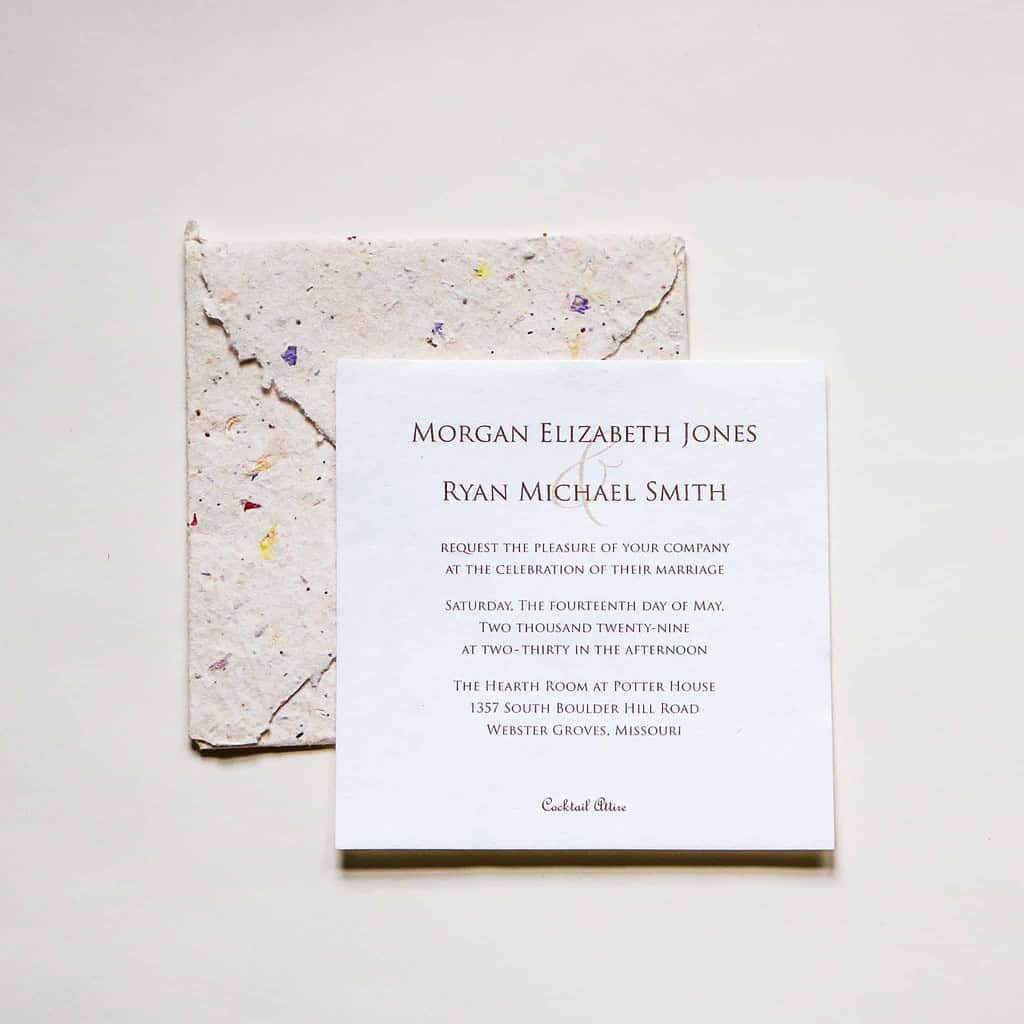 Seeded Wedding Invitations Seed Paper Products Cast Paper